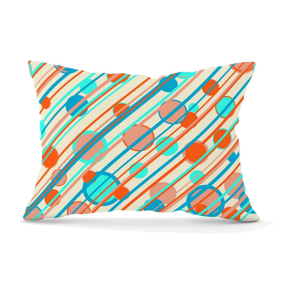 Retro Stripes And Circles Cushion - Orange / 28cm