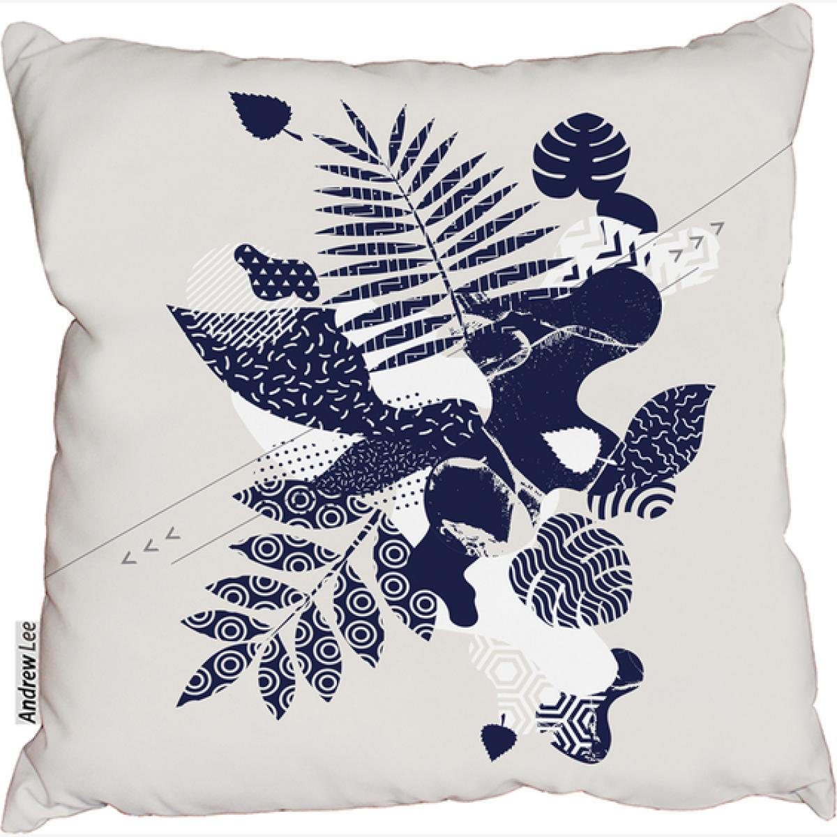 Floral Geometric Elements Cushion - Blue / 45cm – image 1