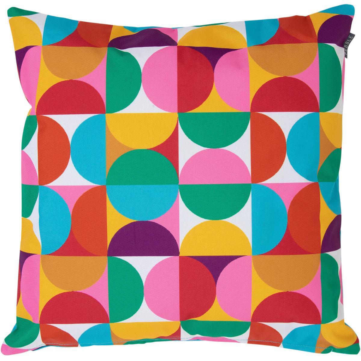 Circular Geometric Outdoor Cushion (Set of 4) - Blue – image 2