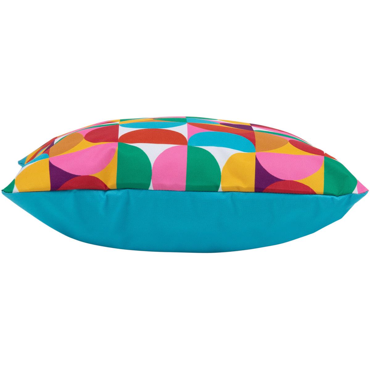 Circular Geometric Outdoor Cushion (Set of 4) - Blue – image 3