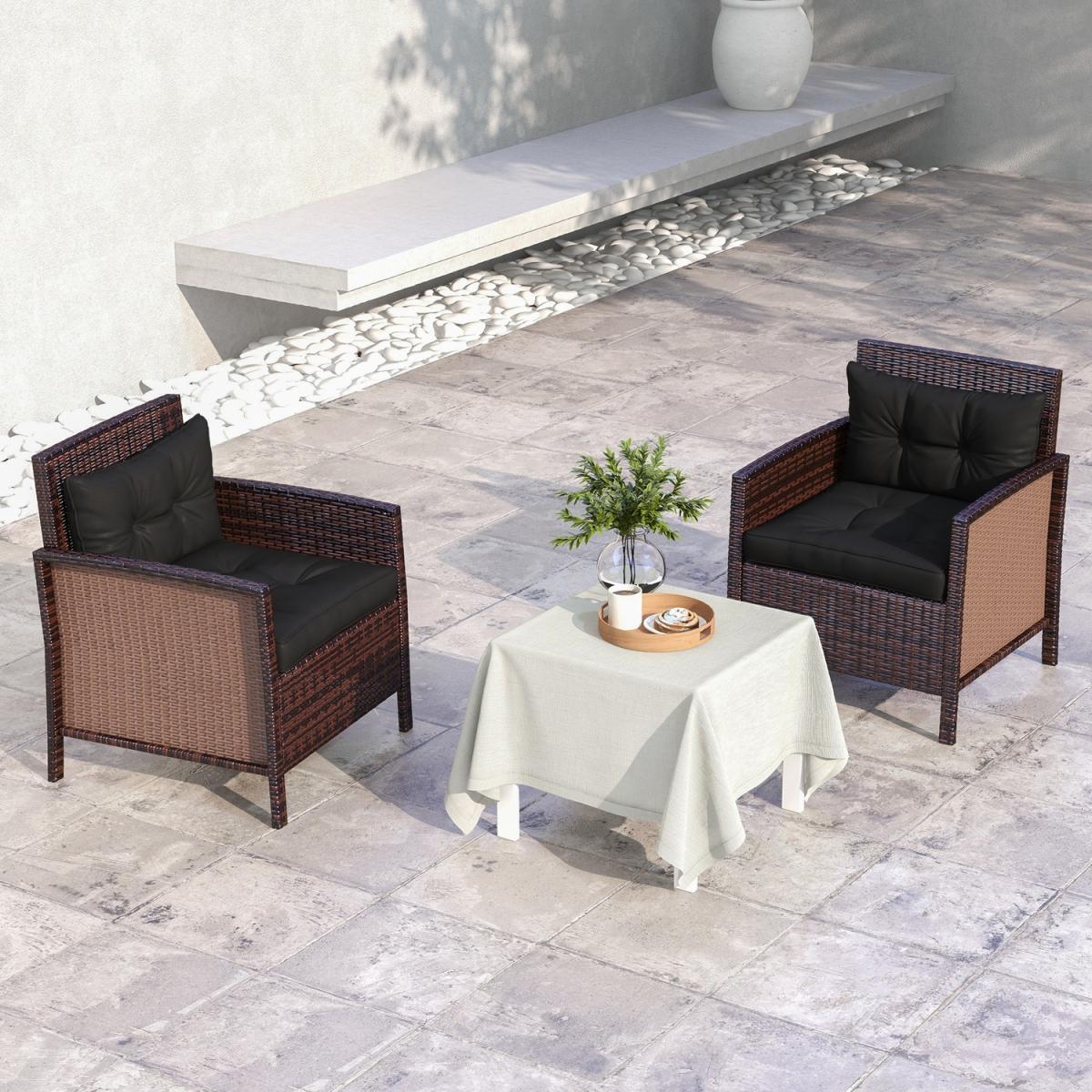 Replacement 2 Seat and 2 Back Cushions Set Outdoor - Black