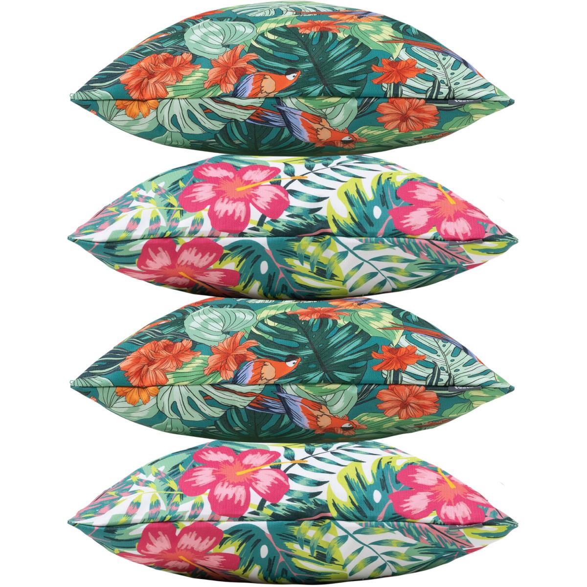 Veeva Tropical Palm Prints Outdoor Cushion - Fifth Collection (Set of 4) - White – image 4