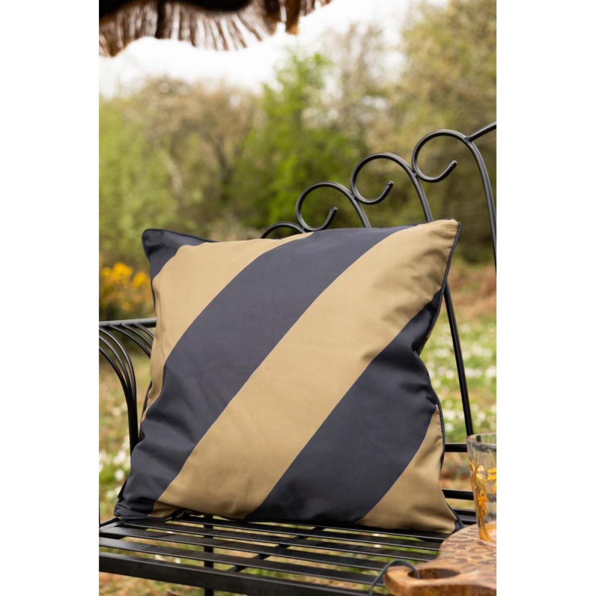 Black & Green Stripe Outdoor Cushion – image 2