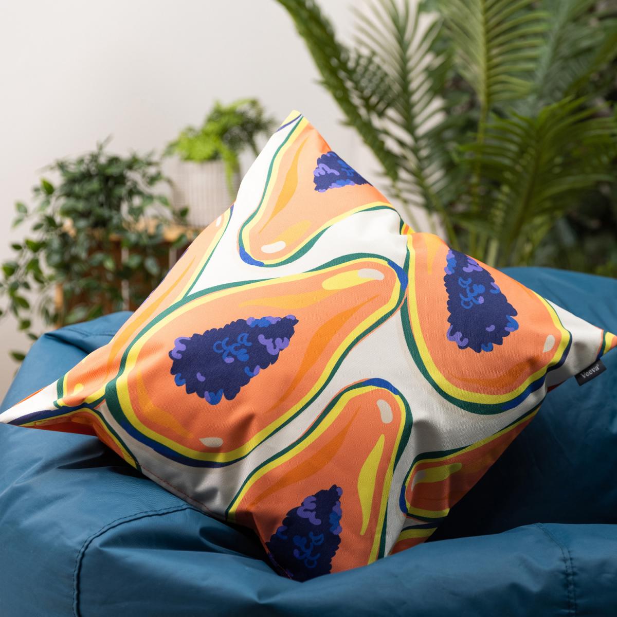 Veeva Fruity Prints Outdoor Cushion- Third Collection (Set of 4) - Orange – image 2