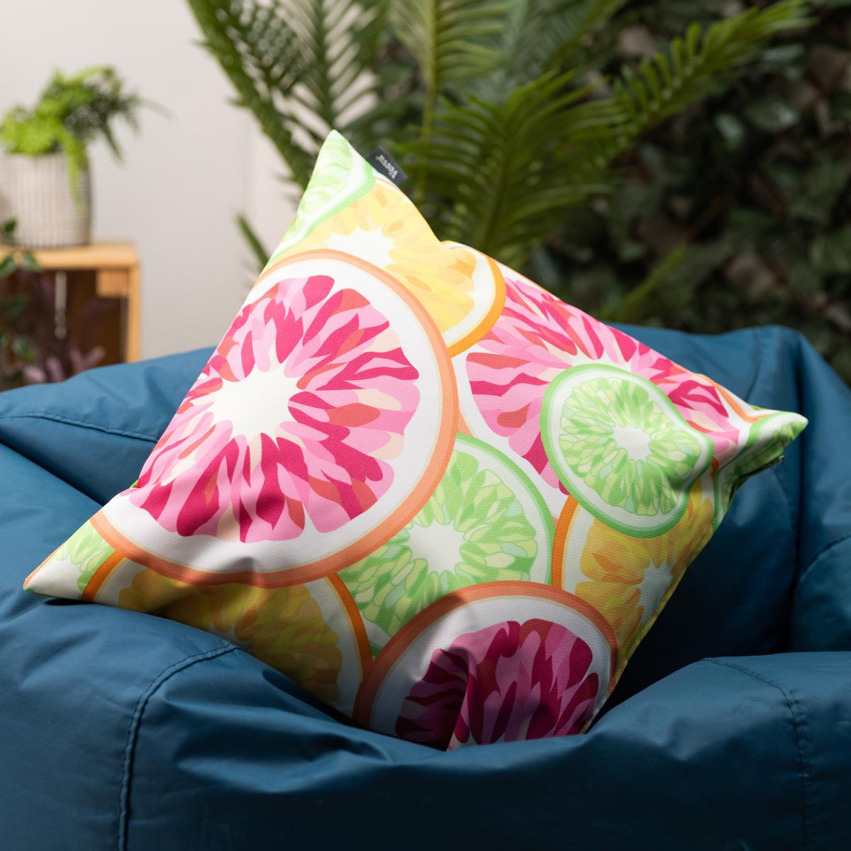 Veeva Fruity Prints Outdoor Cushion- Third Collection (Set of 4) - Orange – image 4