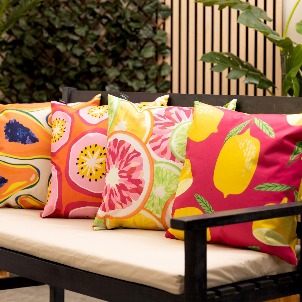 Veeva Fruity Prints Outdoor Cushion- Third Collection (Set of 4) - Orange – image 7