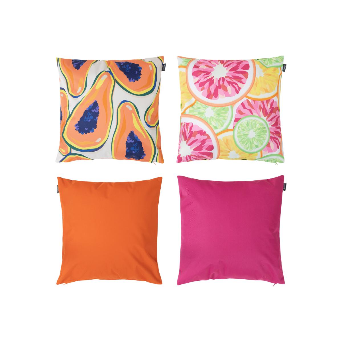 Veeva Fruity Prints Outdoor Cushion- Third Collection (Set of 4) - Orange – image 1