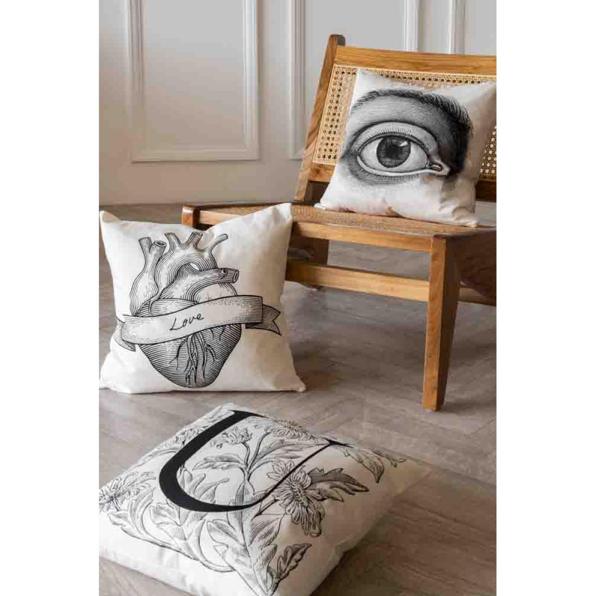 Monochrome Illustration Cushions – image 2