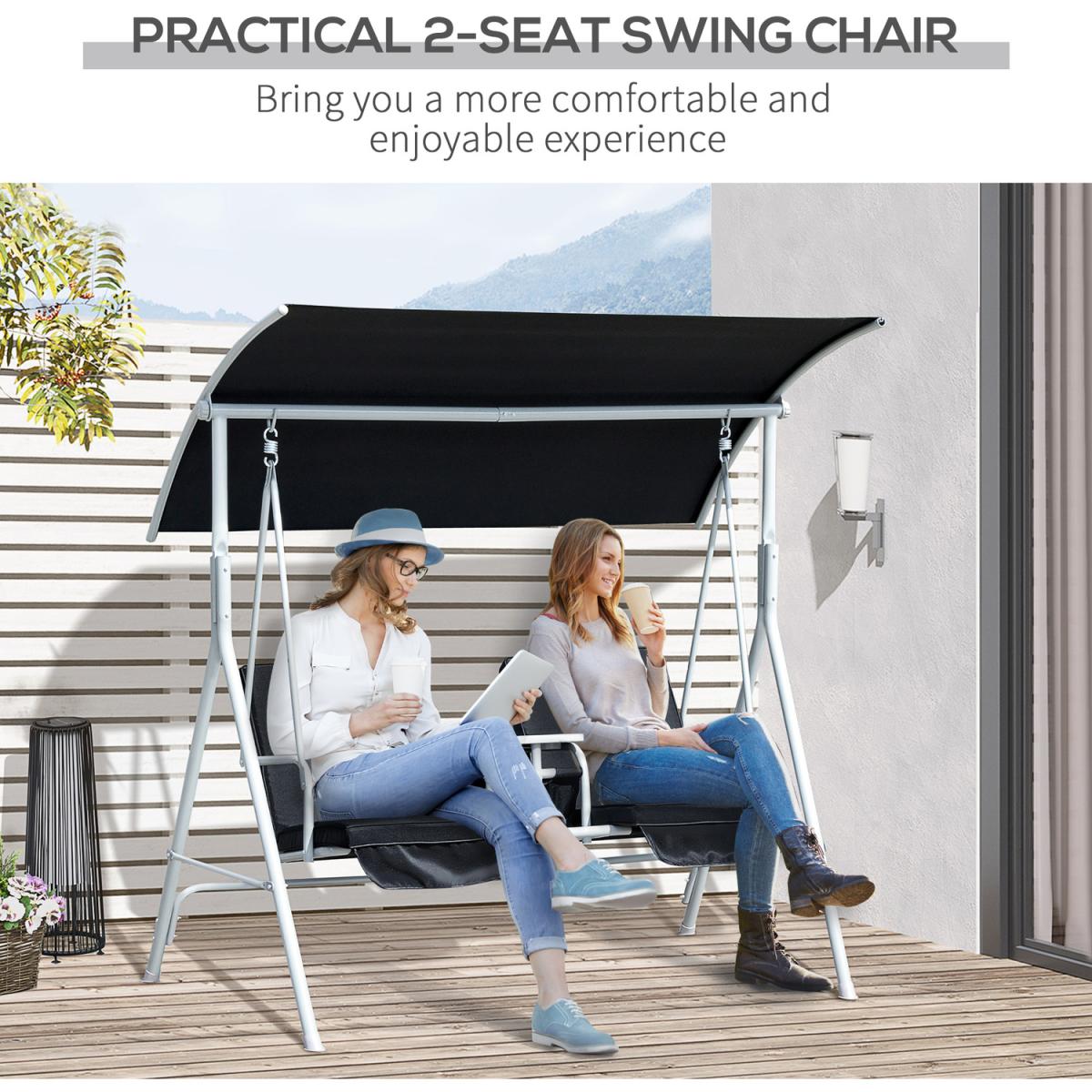 Heavy Duty Cushioned with Adjustable Canopy  - Black – image 5