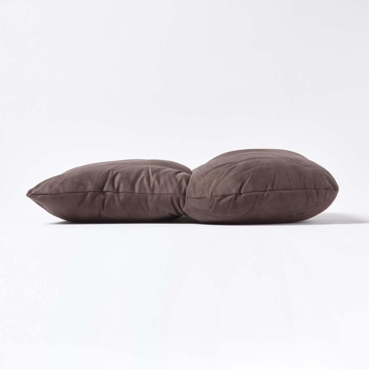 Faux Suede Back Support Cushion - Chocolate – image 2