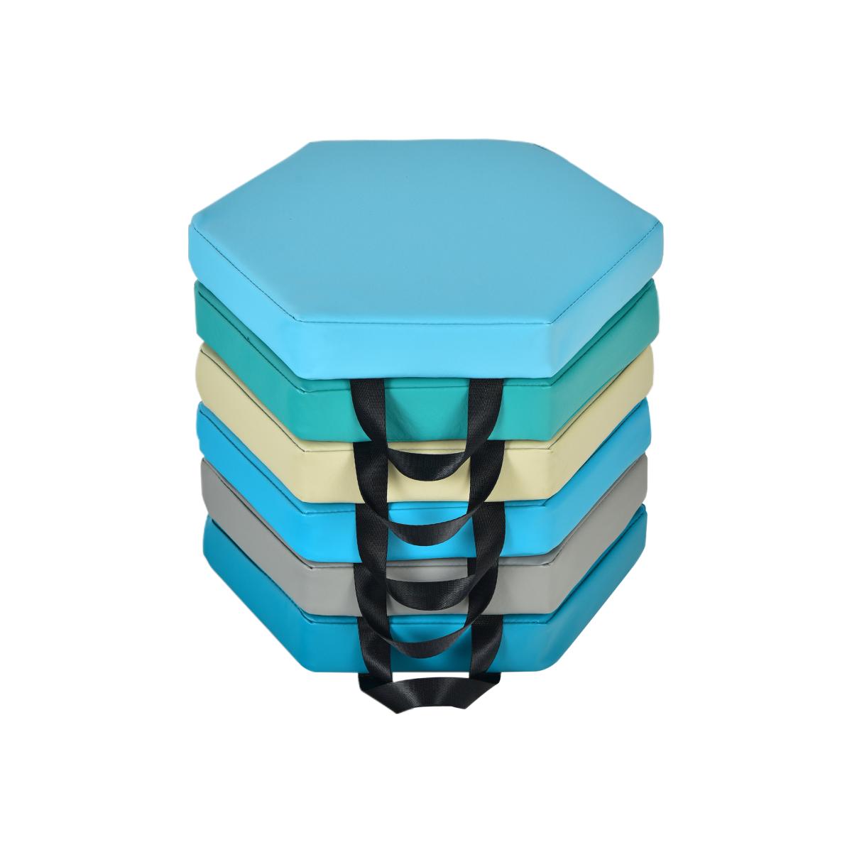 6PCS Kids Hexagon Floor Cushions - Morandi Colors – image 1