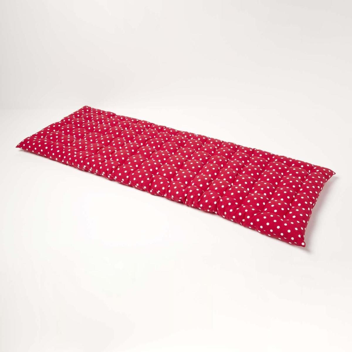 Polka Dot Garden Bench Pad Cushion - Red / 108cm – image 2