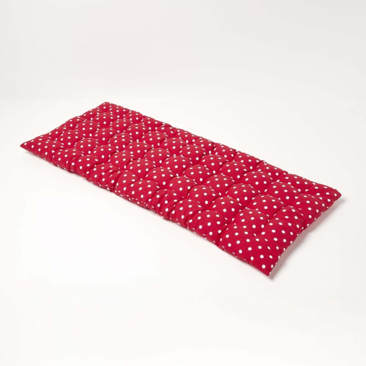 Polka Dot Garden Bench Pad Cushion - Red / 108cm – image 5