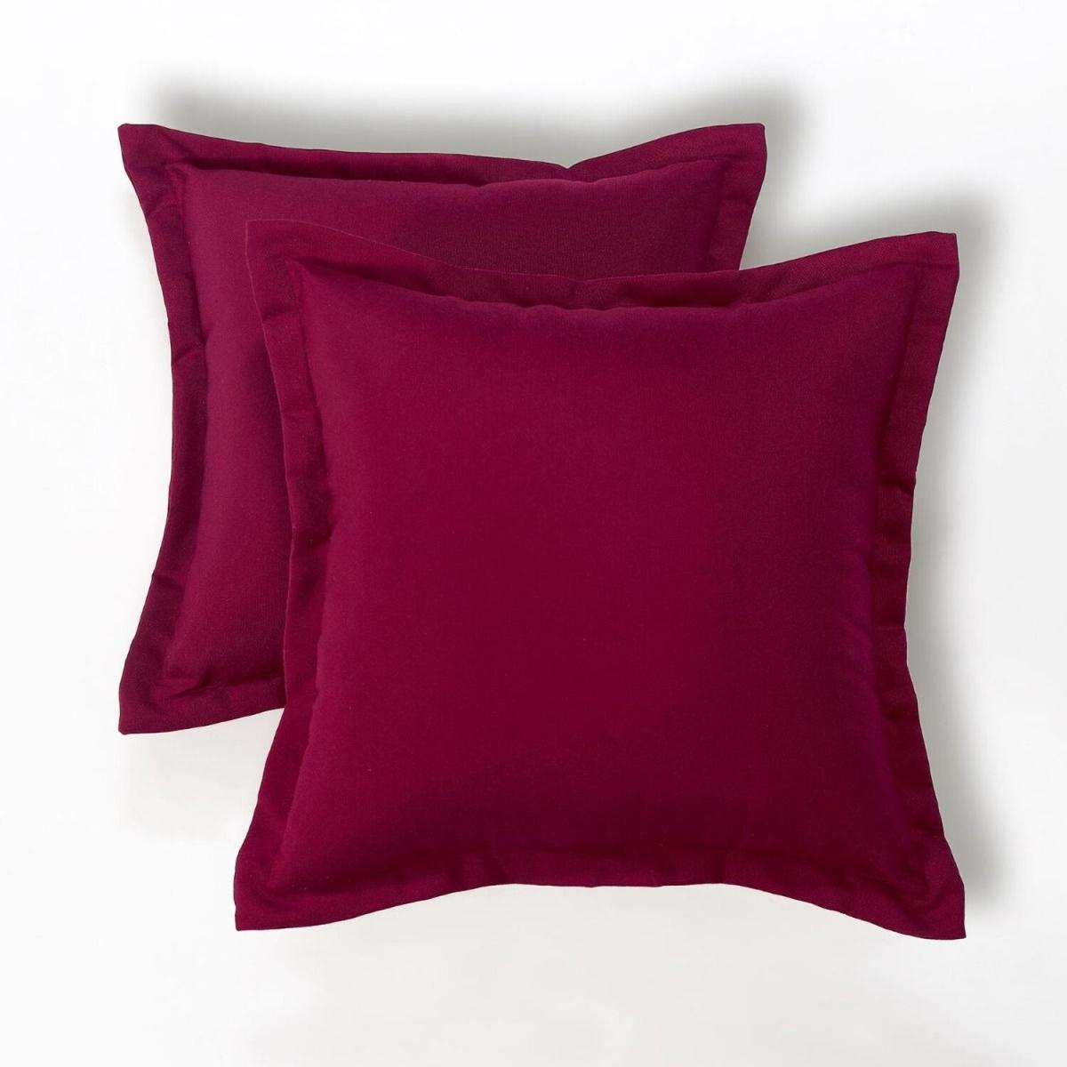 Plain Outdoor Cushion 45 x 45 cm, Set of 2 - Burgundy