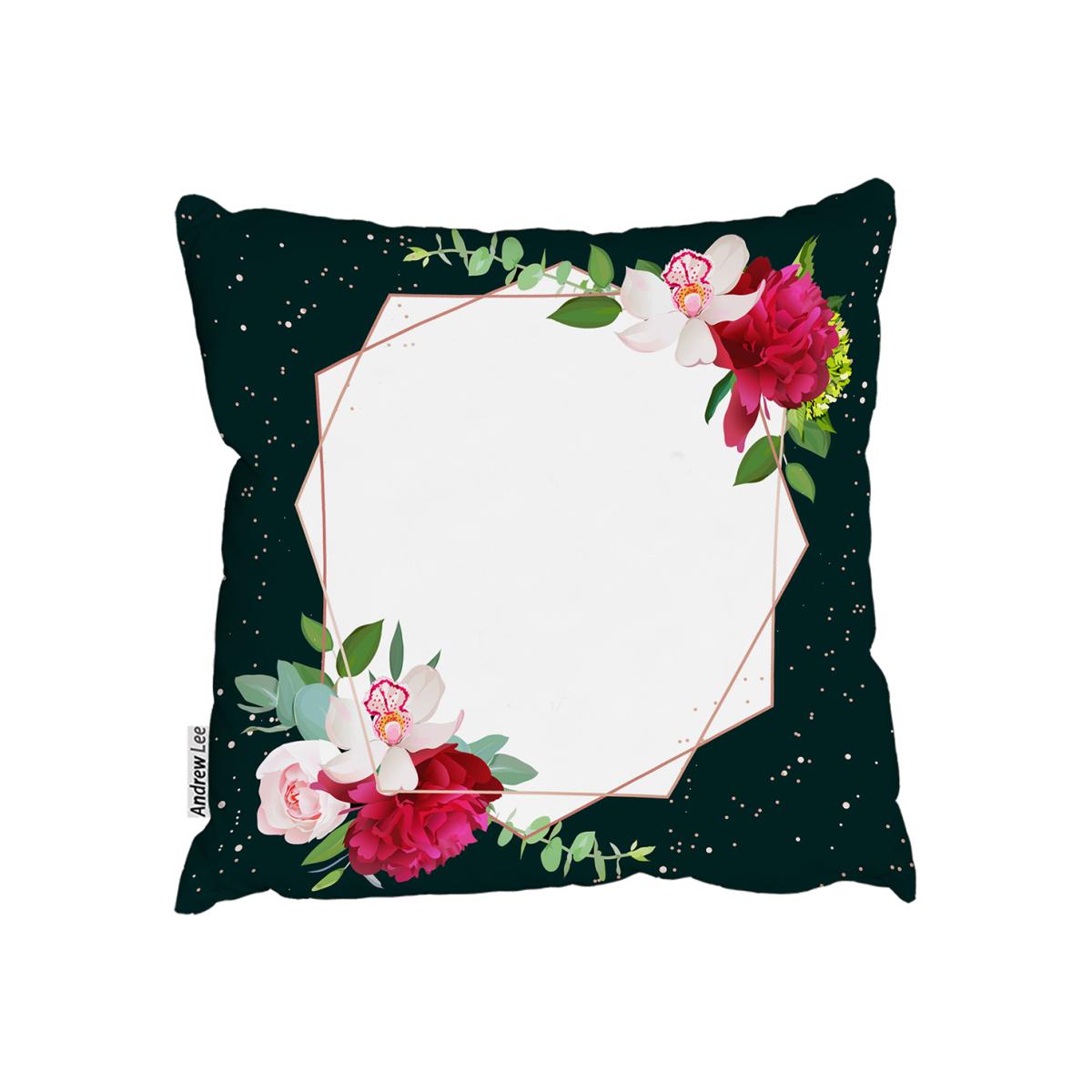 Bright Flowers, Dark Background Outdoor Cushion - Green / 45cm – image 1