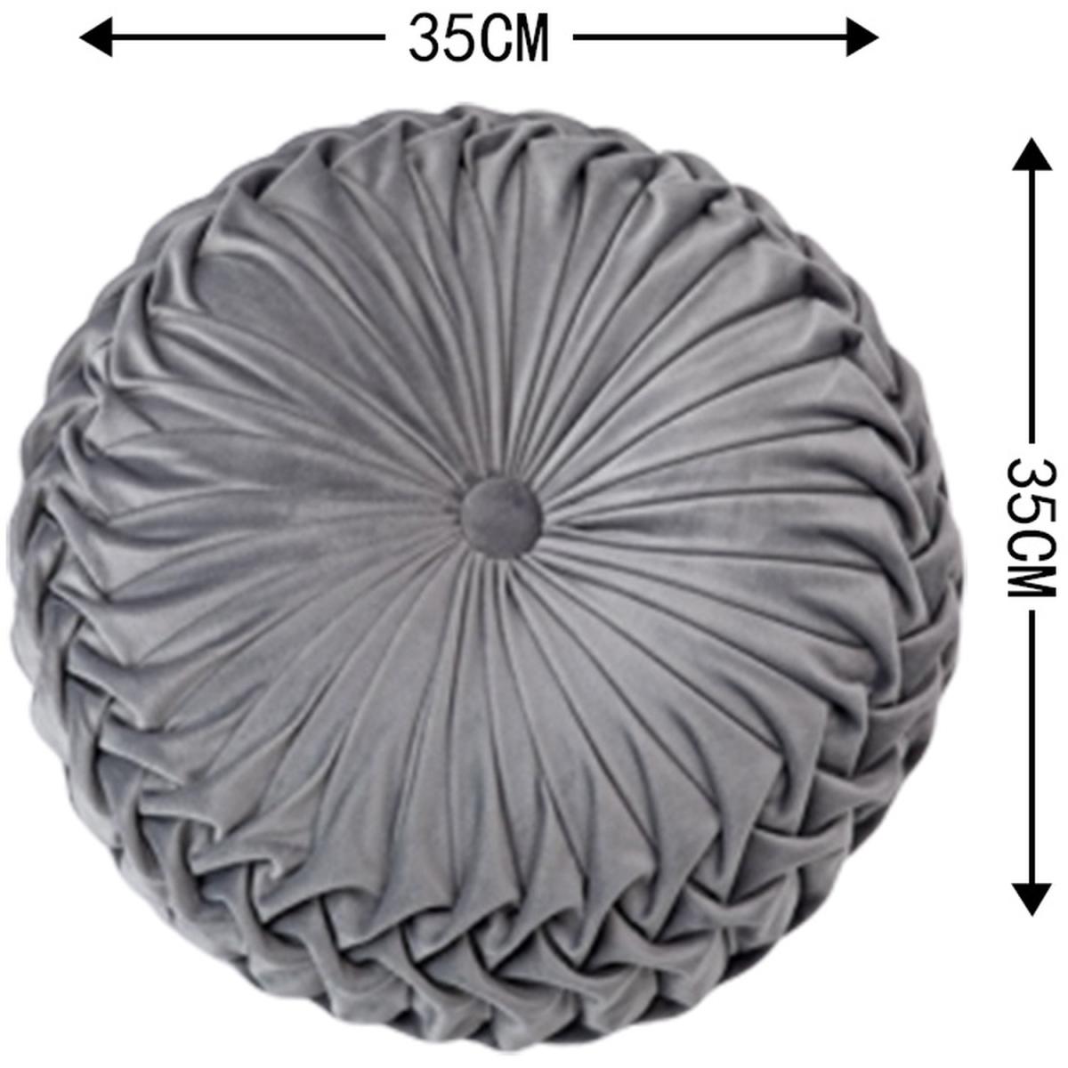 Round Pleated Pumpkin Velvet Cushion - Orange / 35cm – image 15