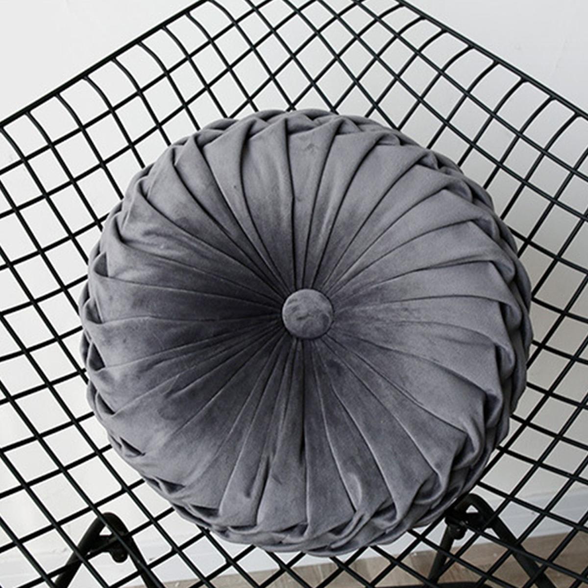 Round Pleated Pumpkin Velvet Cushion - Orange / 35cm – image 16
