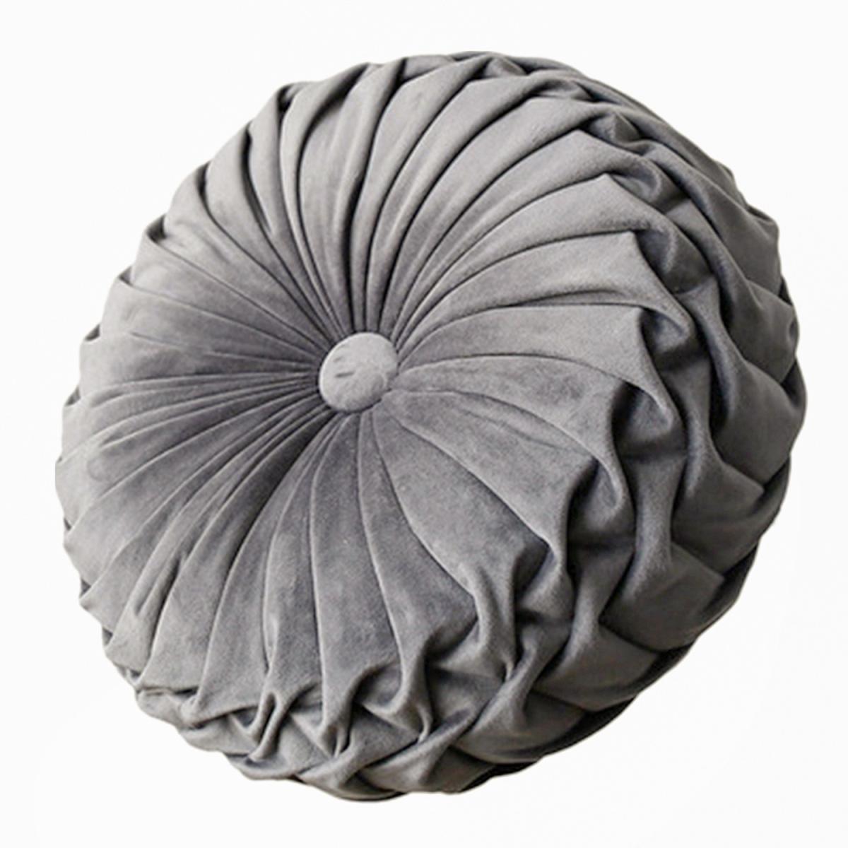 Round Pleated Pumpkin Velvet Cushion - Orange / 35cm – image 19