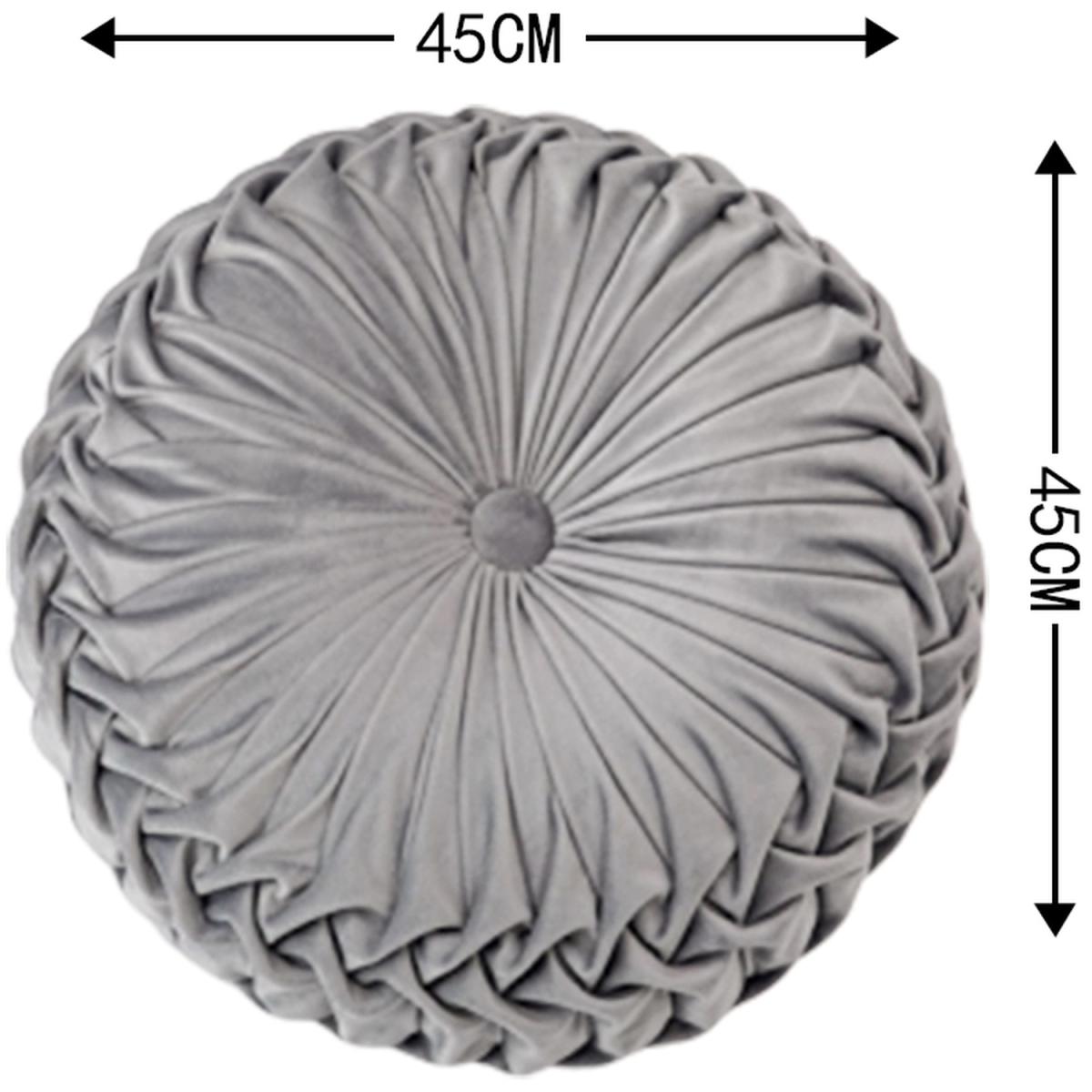 Round Pleated Pumpkin Velvet Cushion - Orange / 35cm – image 22