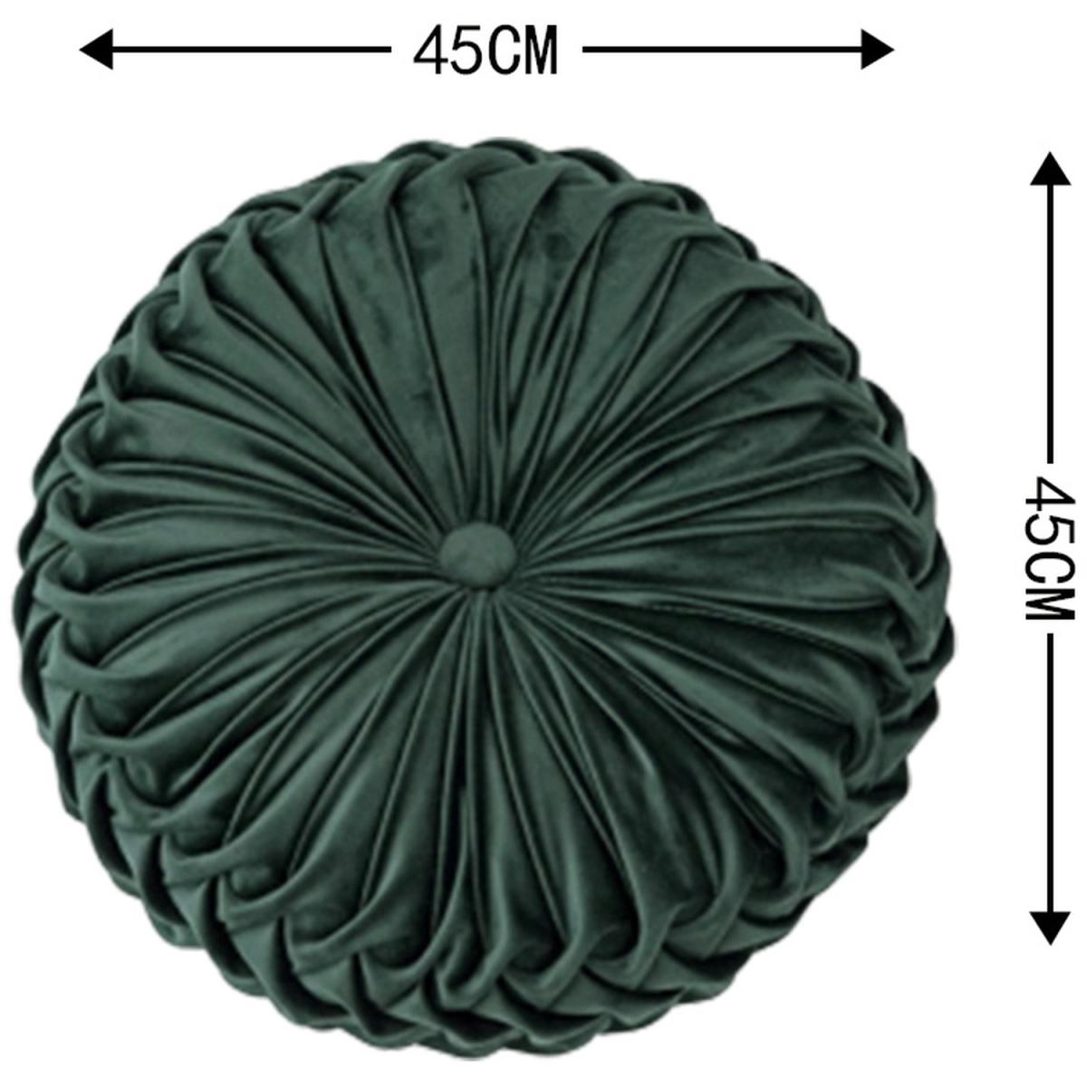 Round Pleated Pumpkin Velvet Cushion - Orange / 35cm – image 28