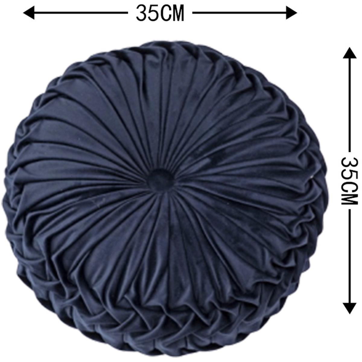 Round Pleated Pumpkin Velvet Cushion - Orange / 35cm – image 30