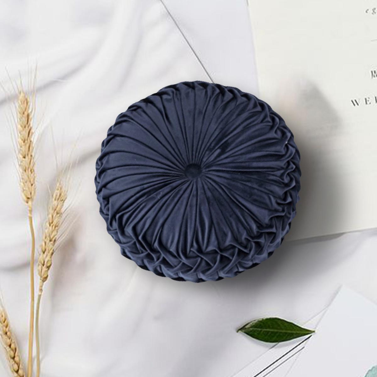 Round Pleated Pumpkin Velvet Cushion - Orange / 35cm – image 31
