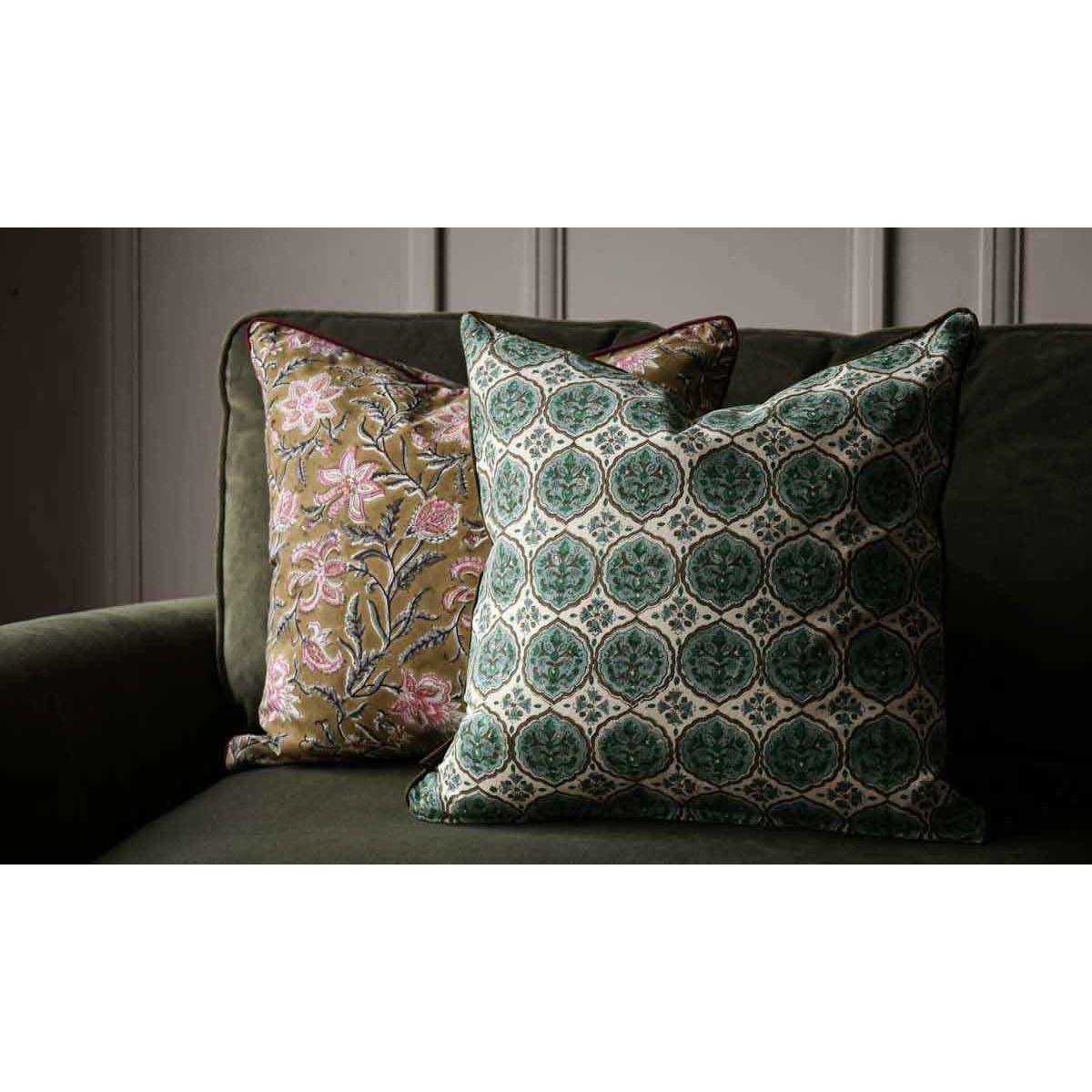 Green Clover Block Printed Cushion – image 10