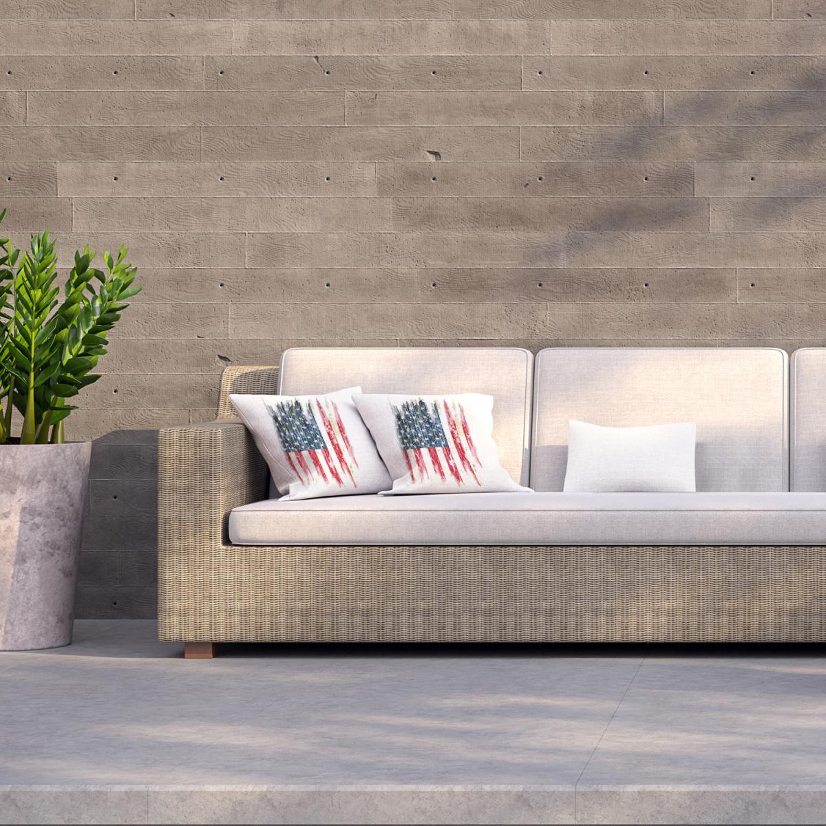 American Grunge Flag Outdoor Cushion - Red / 45cm – image 2