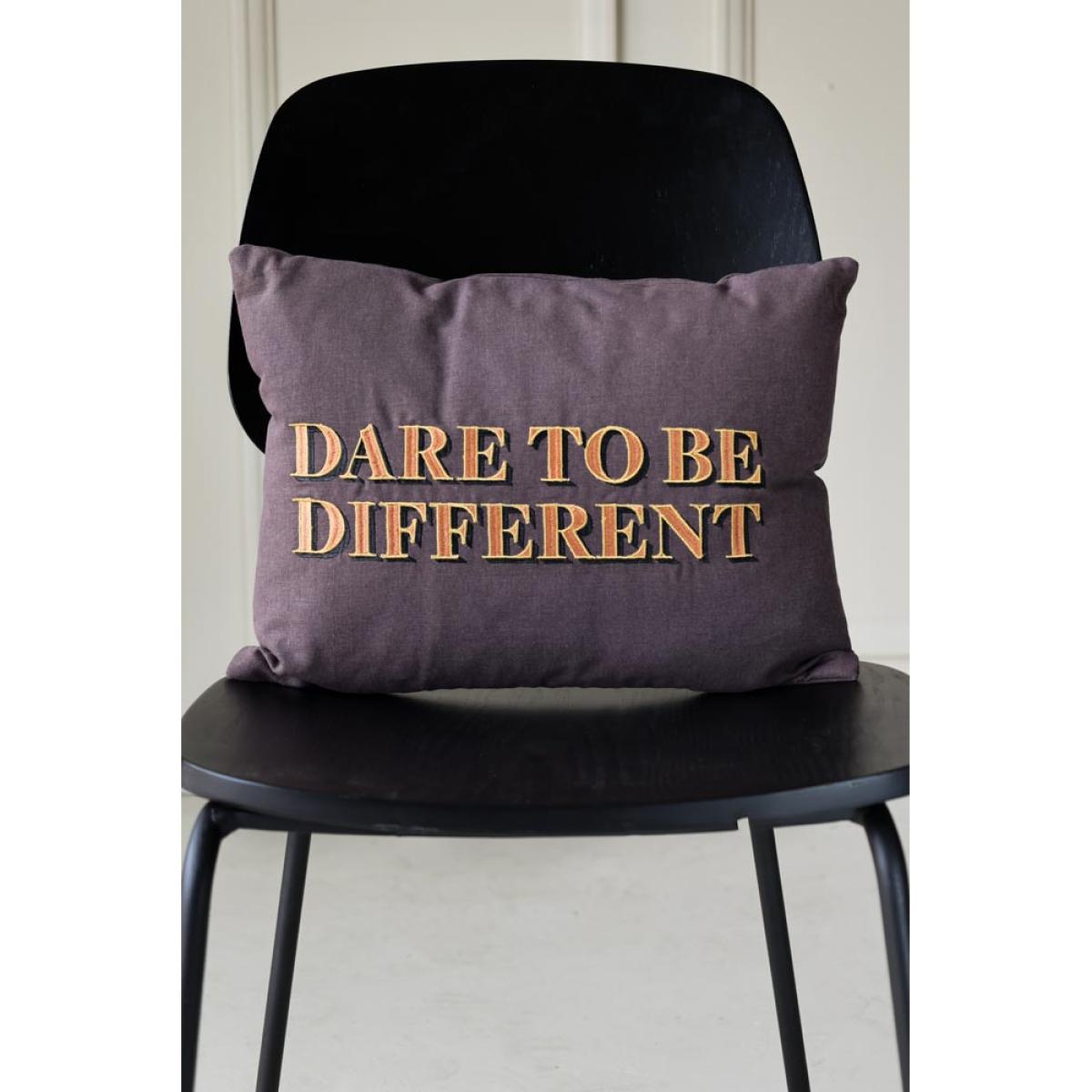 Dare To Be Different Embroidered Brown Cushion – image 4