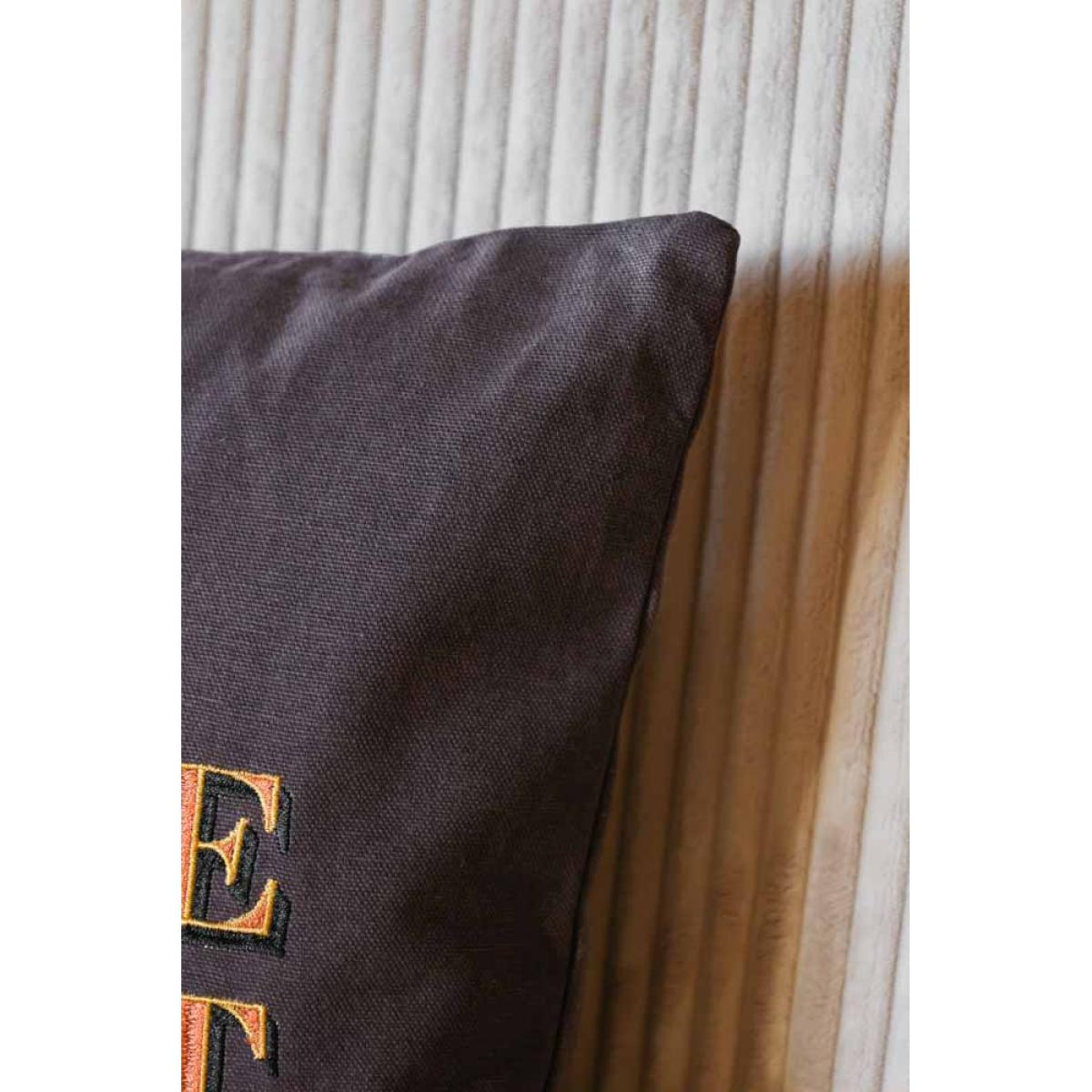 Dare To Be Different Embroidered Brown Cushion – image 10