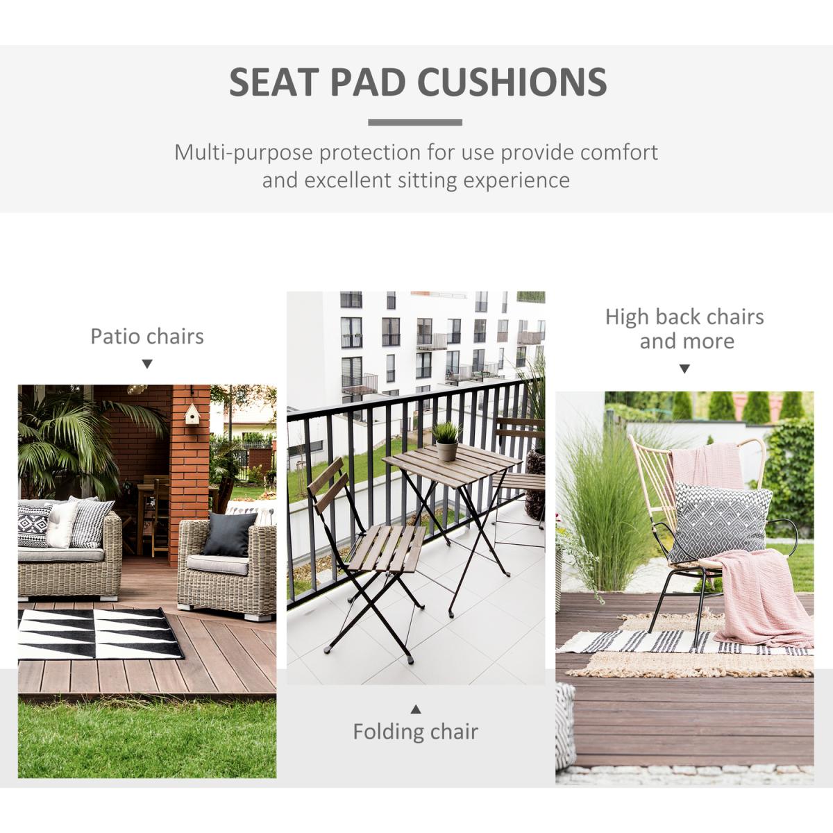 Set of 2 Chair Cushion Seat Pads - Cream – image 3