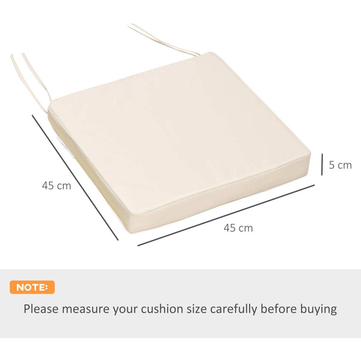 Set of 2 Chair Cushion Seat Pads - Cream – image 7
