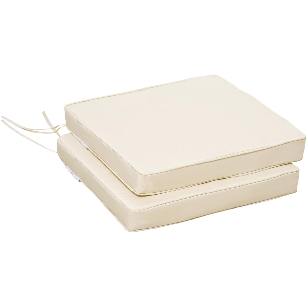 Set of 2 Chair Cushion Seat Pads - Cream – image 8