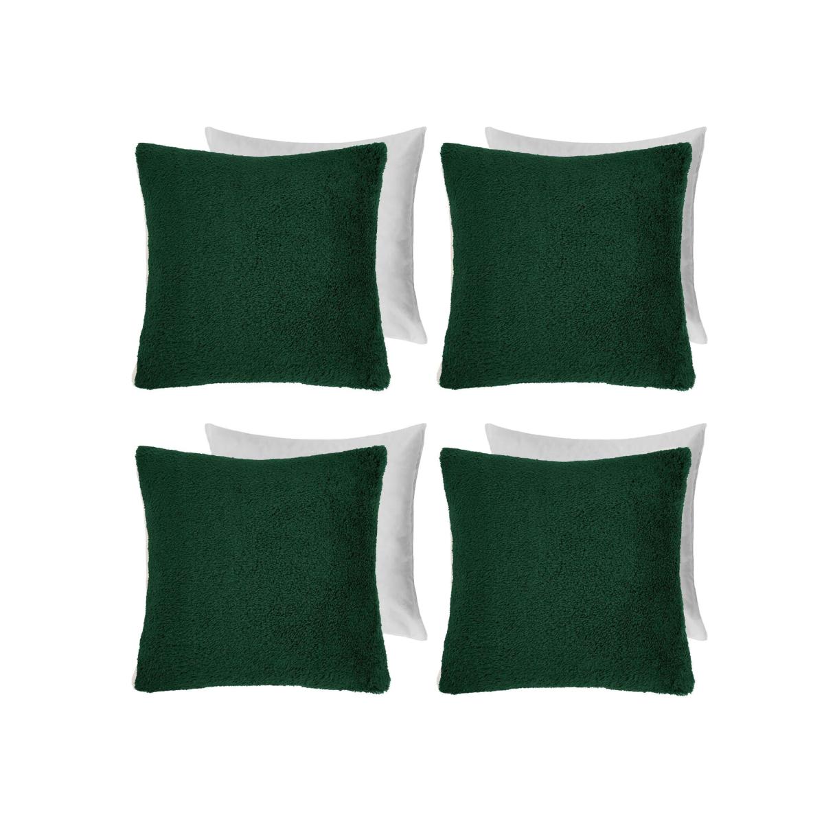 Pack Of Teddy Filled Cushions - Dark Green / 4