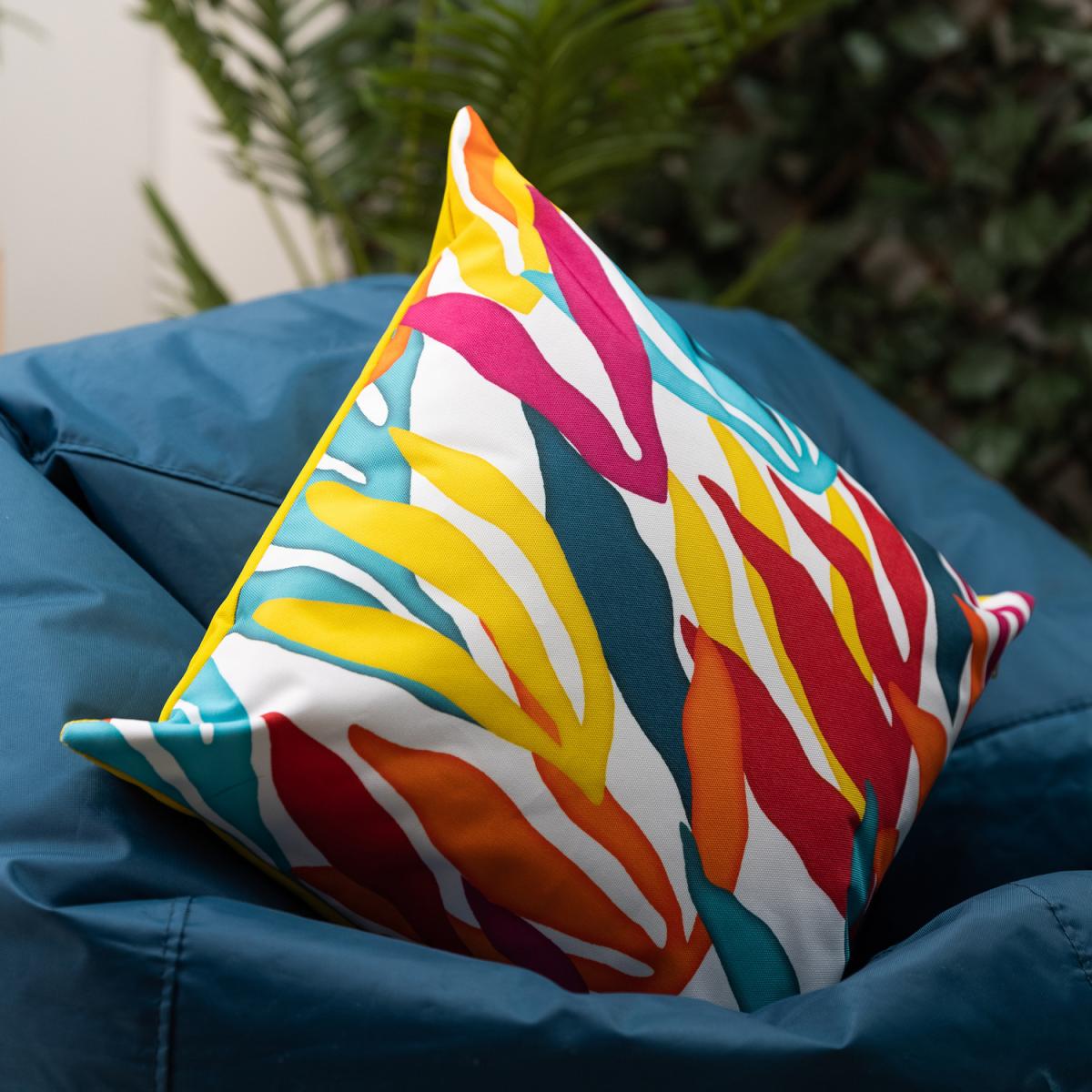 Veeva Rainbow Geometric Print Outdoor Cushion - Second Collection (Set of 4) - Aqua – image 4