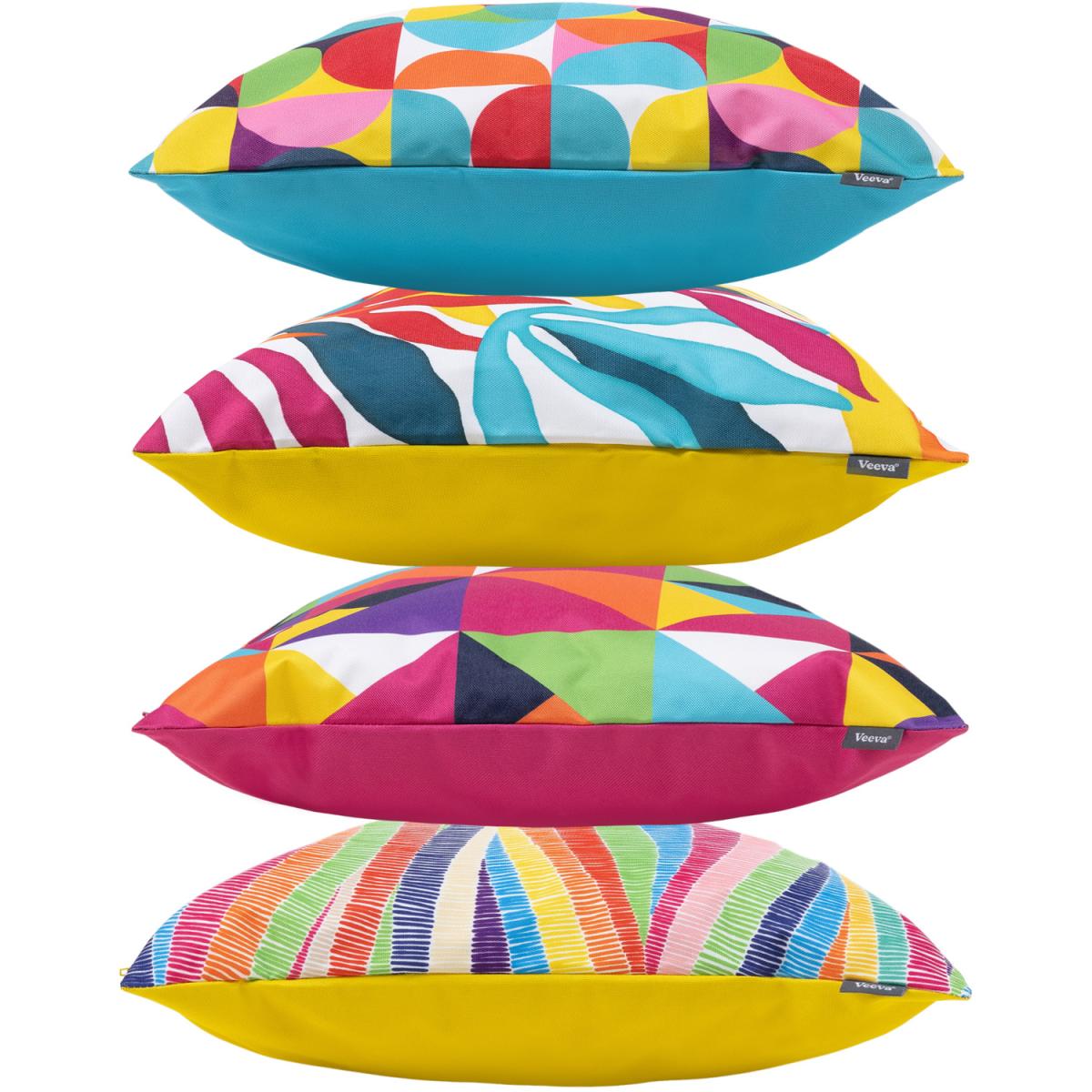 Veeva Rainbow Geometric Print Outdoor Cushion - Second Collection (Set of 4) - Aqua – image 7