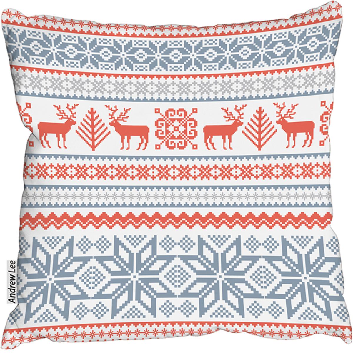 Christmas Background With Deer Outdoor Comfy Cushion - Red / 60cm – image 2