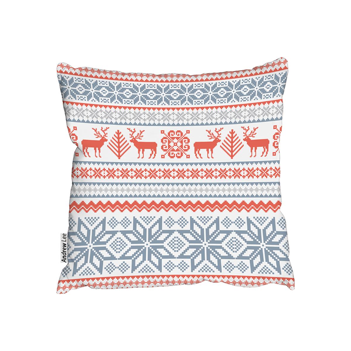 Christmas Background With Deer Outdoor Comfy Cushion - Red / 60cm – image 1