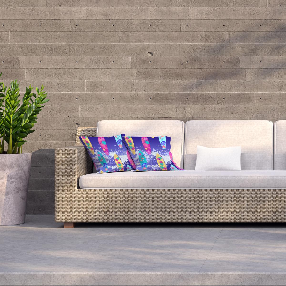 Surfboard seamless pattern Outdoor Cushion - Blue / 60cm – image 2
