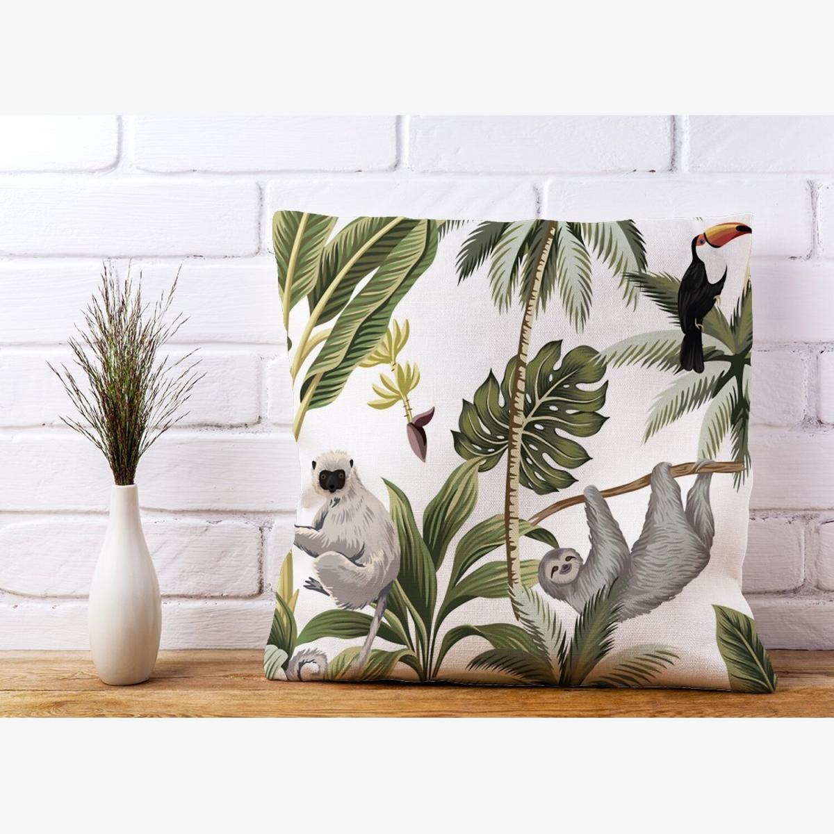 Tropical Sloths Cushion - Green / 60cm – image 1
