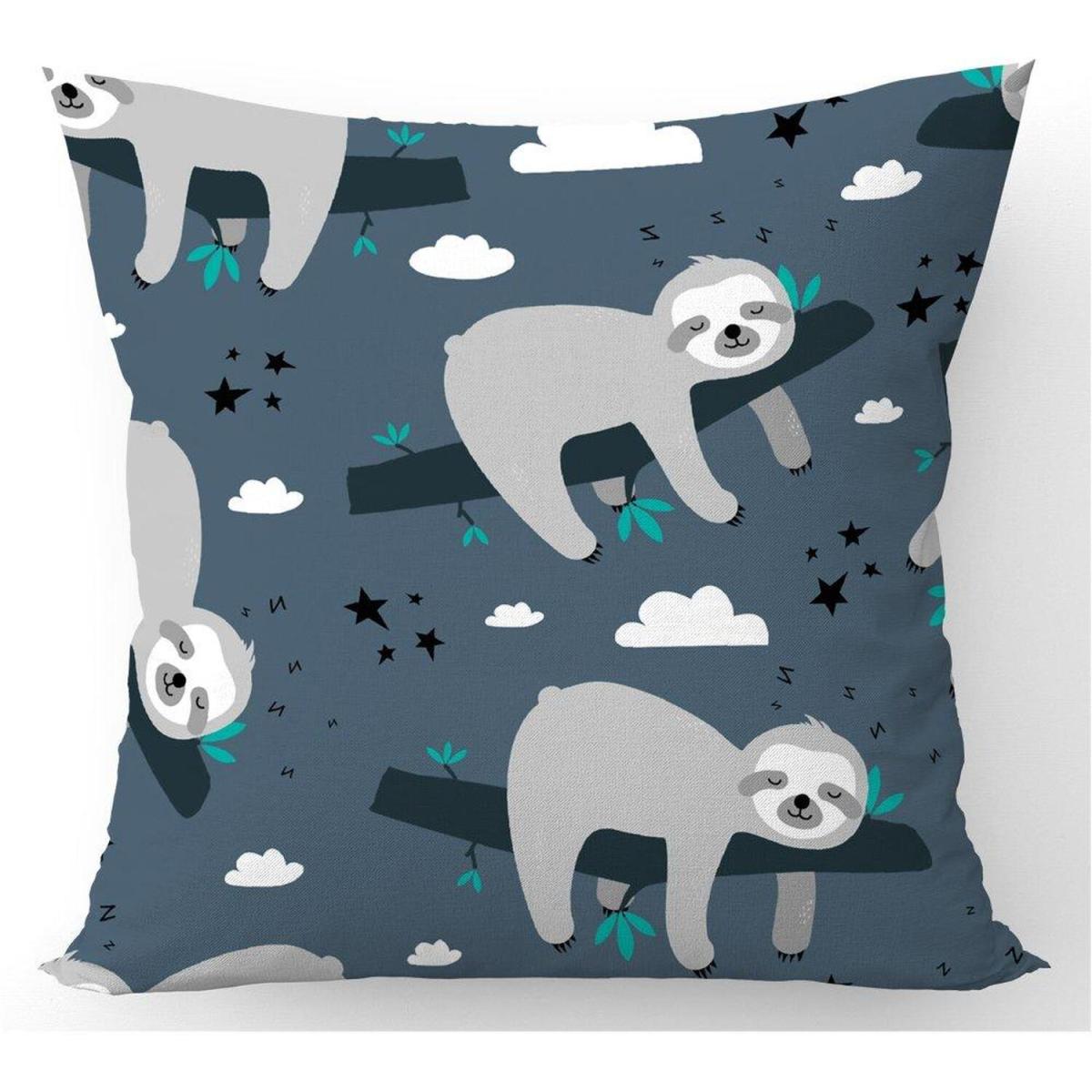 Sleeping Sloth Pattern Cushion - Blue / 45cm – image 3