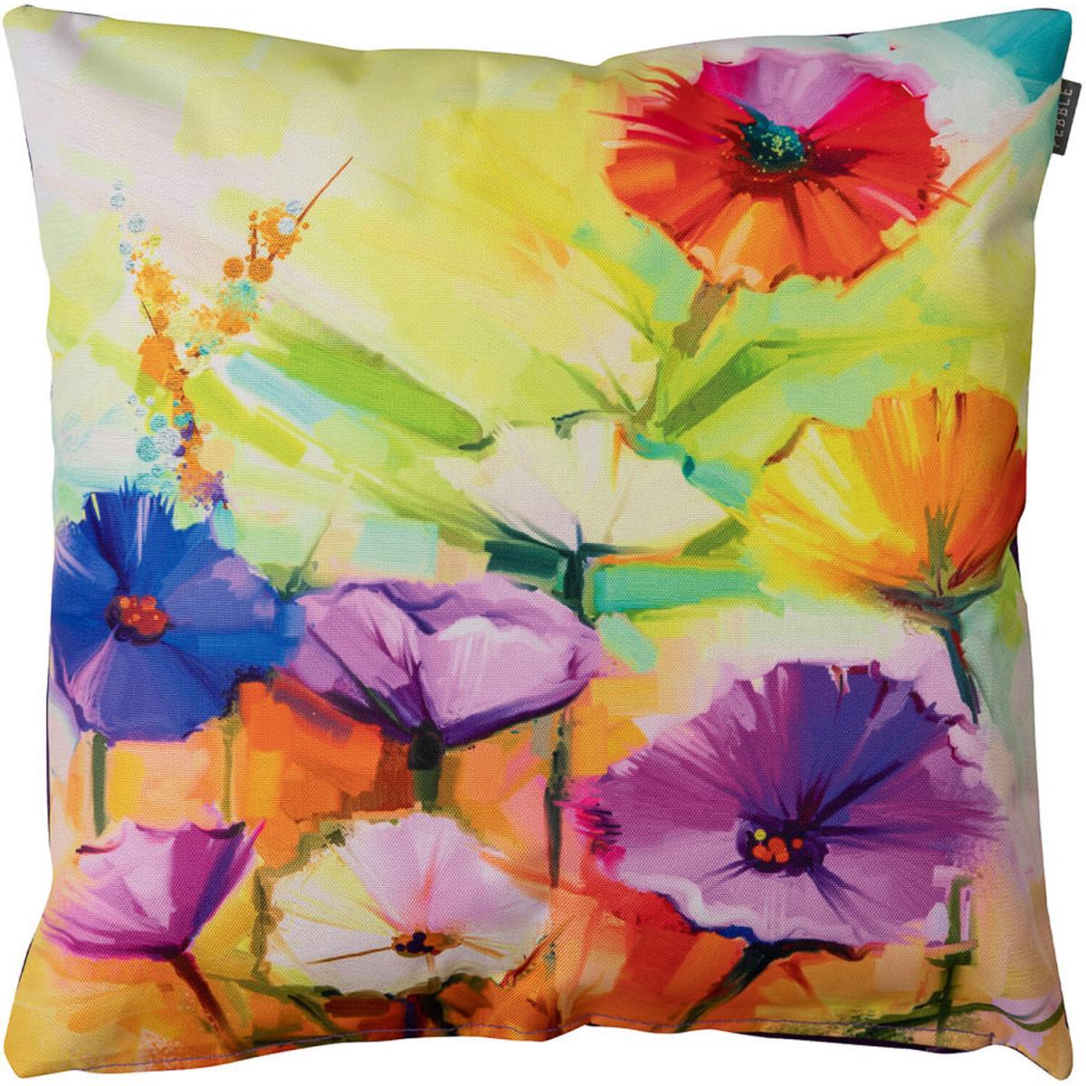 Oil Paint Poppies Outdoor Cushion - Poppies/Purple Reverse – image 4