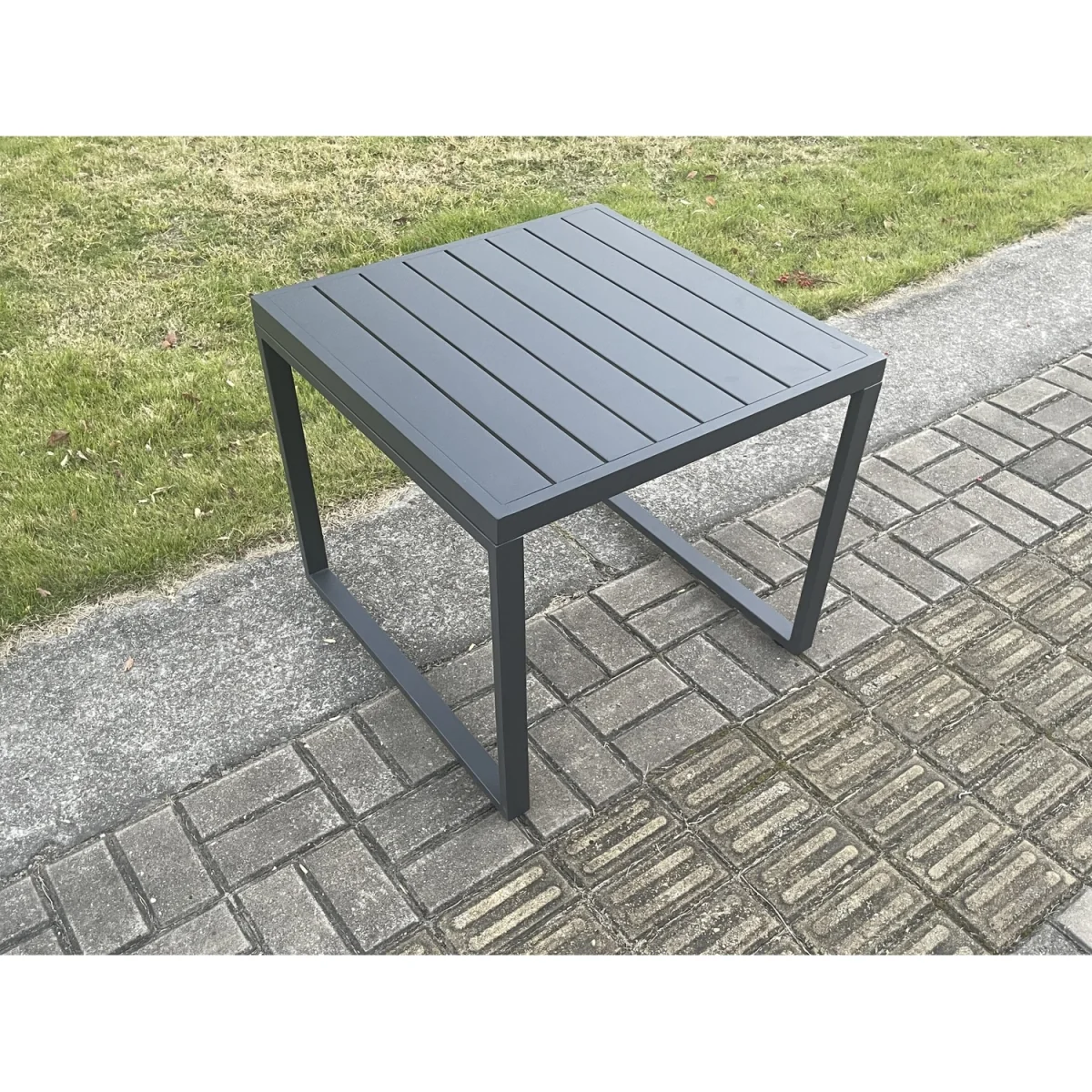 Fimous Aluminium 7-Piece Garden Furniture Set, 9-Seater with Gas Fire Pit Dining Table and Cushions. - Dark Grey – image 4