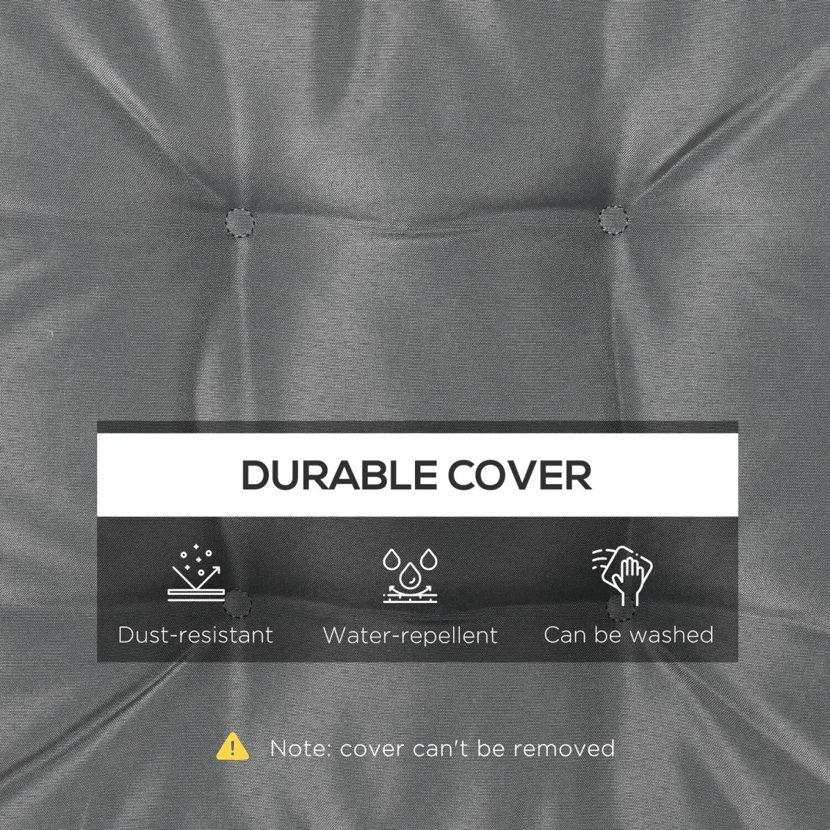 Replacement Garden Seat Cushion Pad with Ties - Grey – image 3