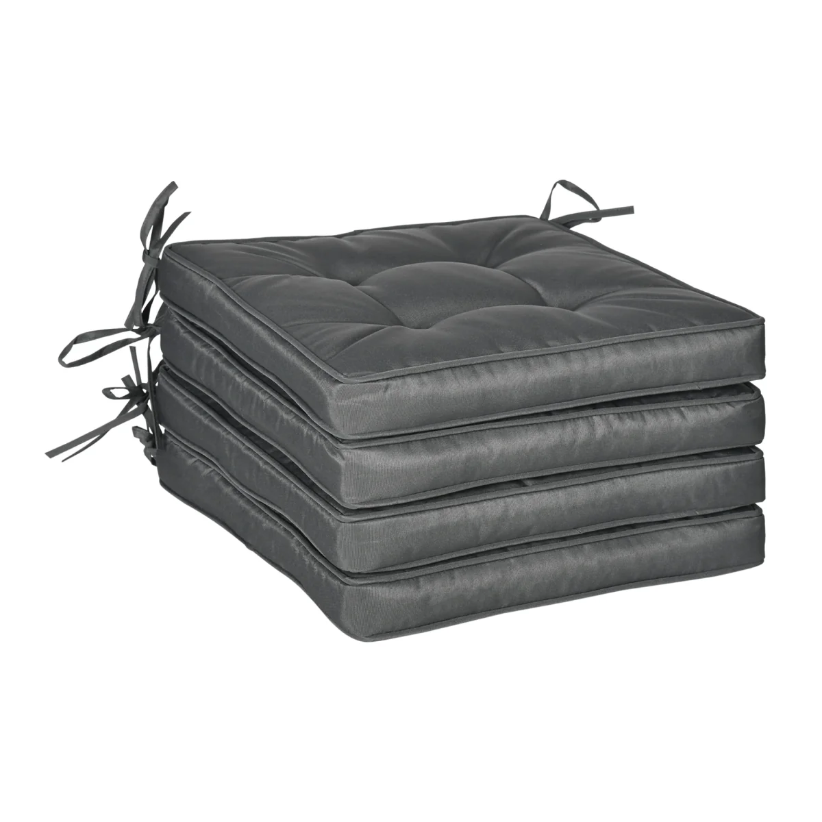 Replacement Garden Seat Cushion Pad with Ties - Grey – image 1