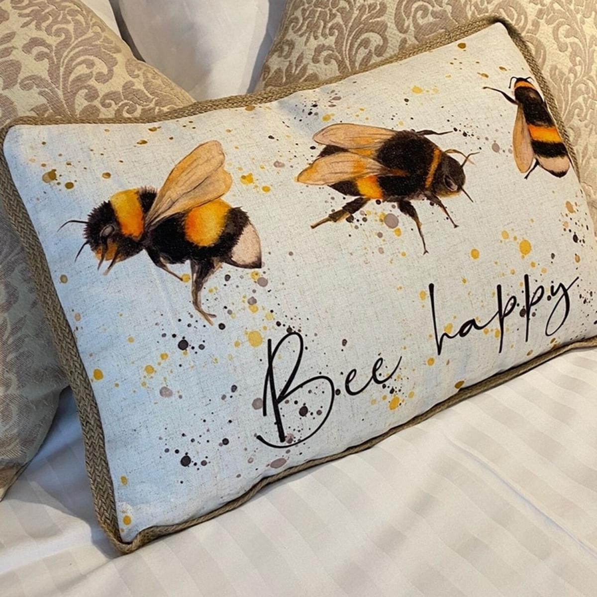 Super Soft Large Bee Cushion - White – image 1
