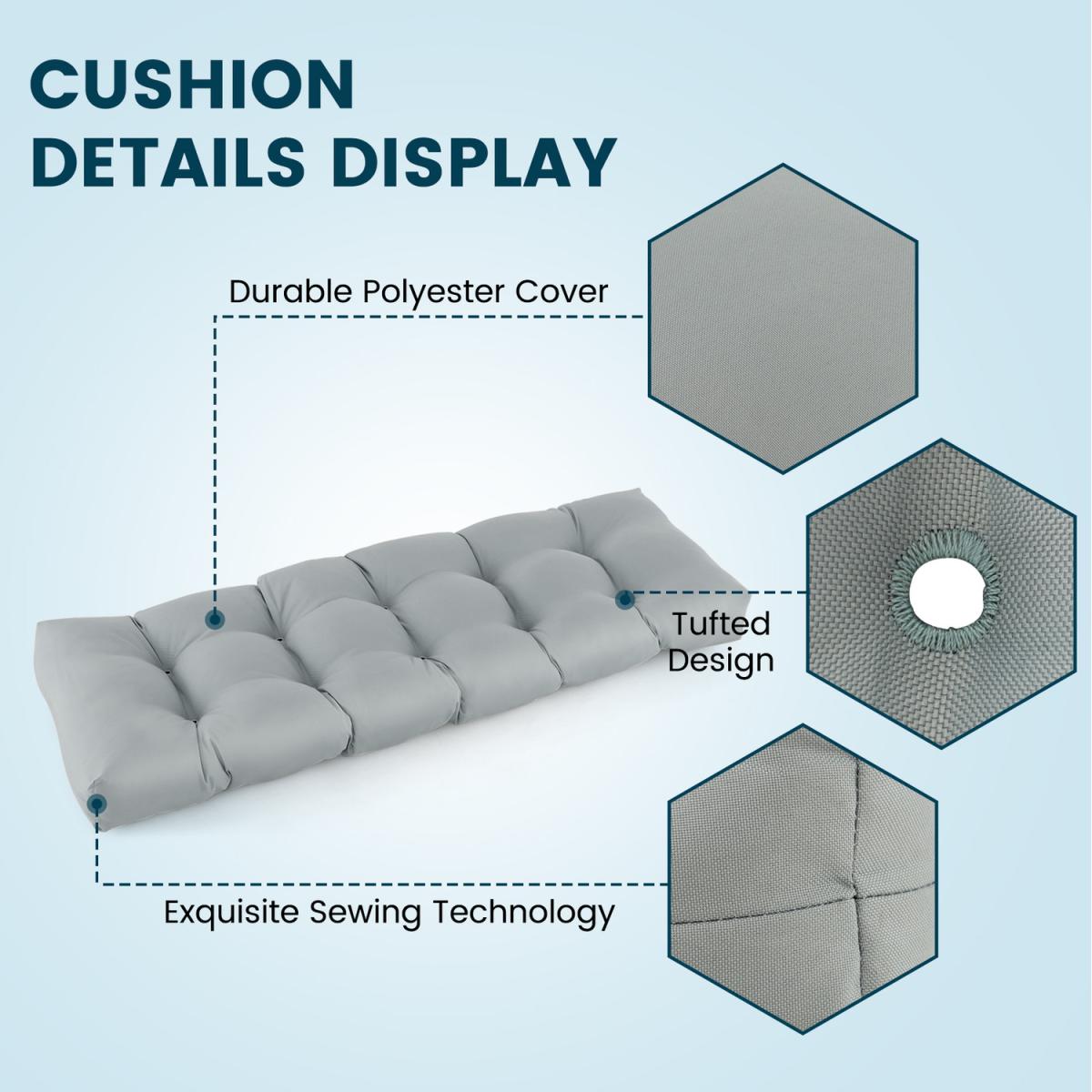 Costway Bench Cushion - Gray - Gray – image 7