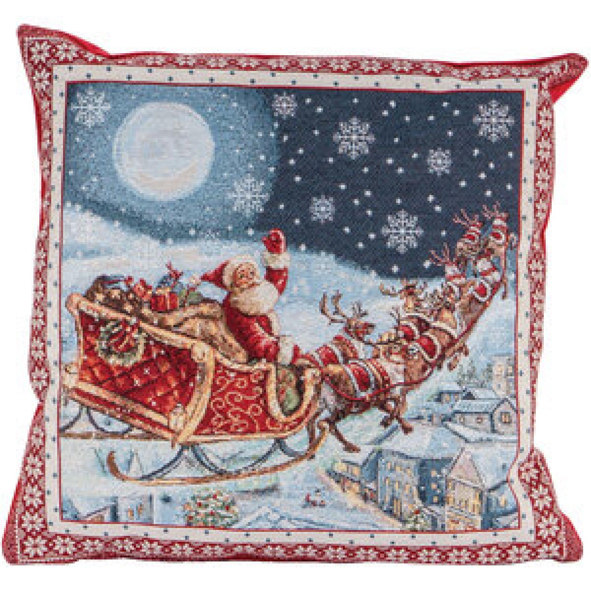 Santas Sleigh Lurex Filled Cushion – image 3