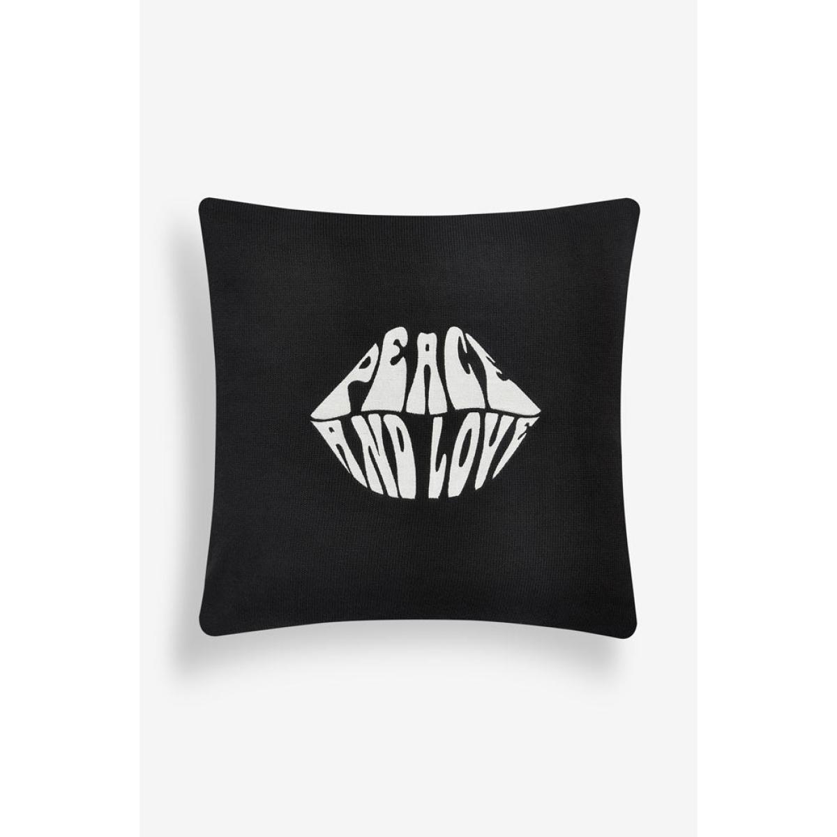 Peace and Love Knitted Lips Cushion – image 2