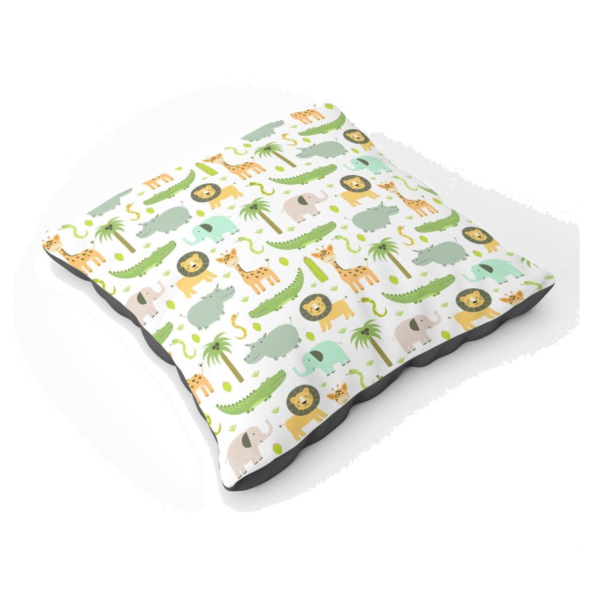 Cute Safari Animals Floor Cushion - Green